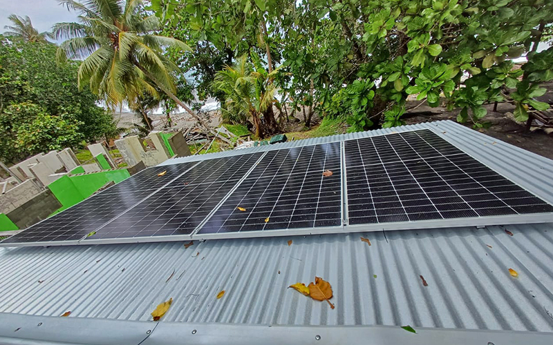 Solar panels on a roof in the Archipelago