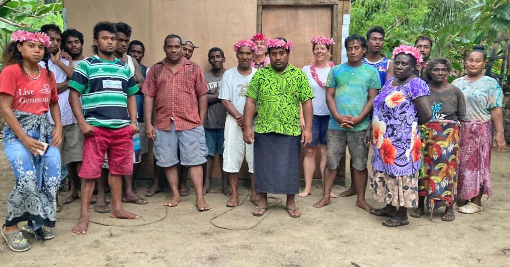 Rhiannon with Archipelago's partner fishing community at Mbambanga, near Gizo in Solomon Islands