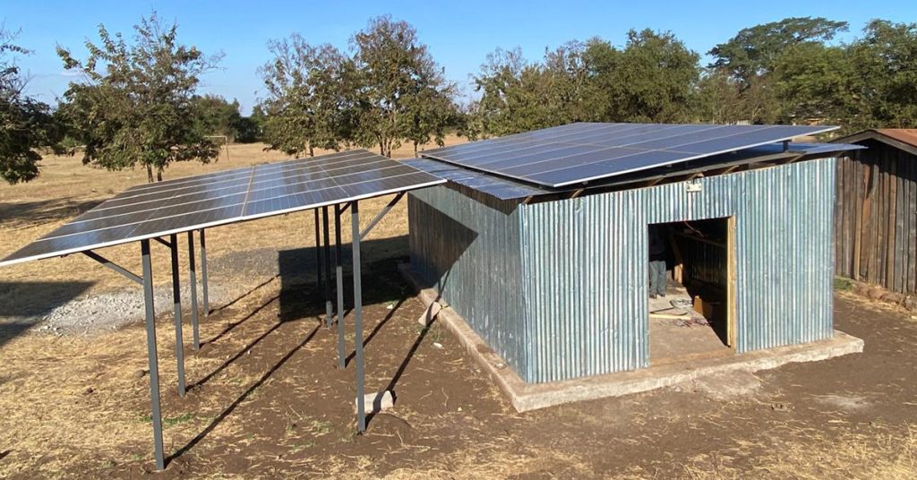 Solar panels used to power Ecobora Cookstoves